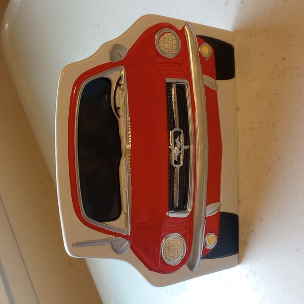 Vintage Ceramic Red Ford Mustang Car 3D Picture Frame